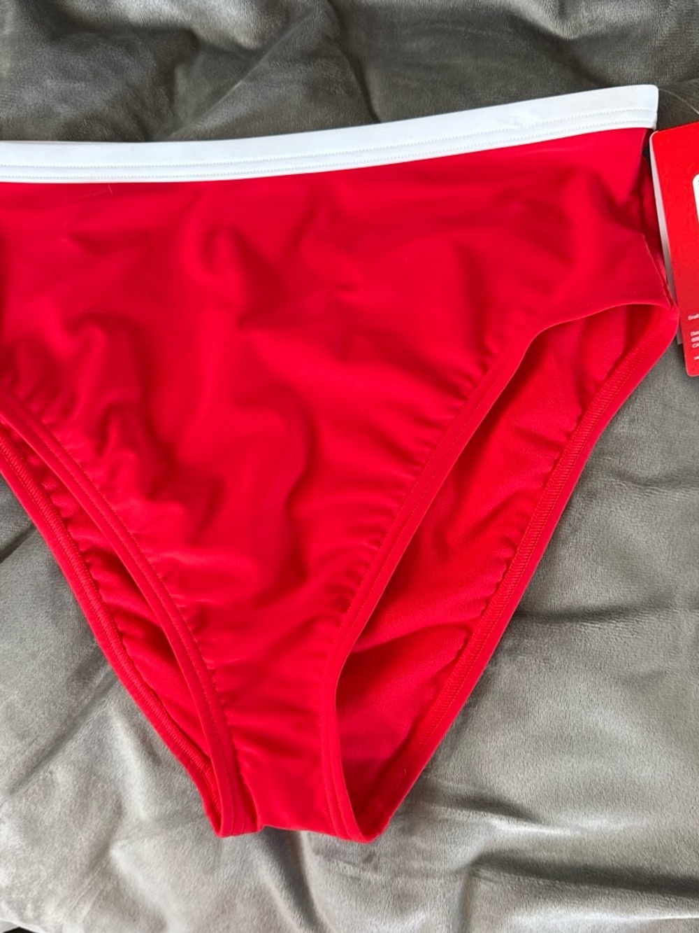 Speedo Red Bikini Bottom with White Trim